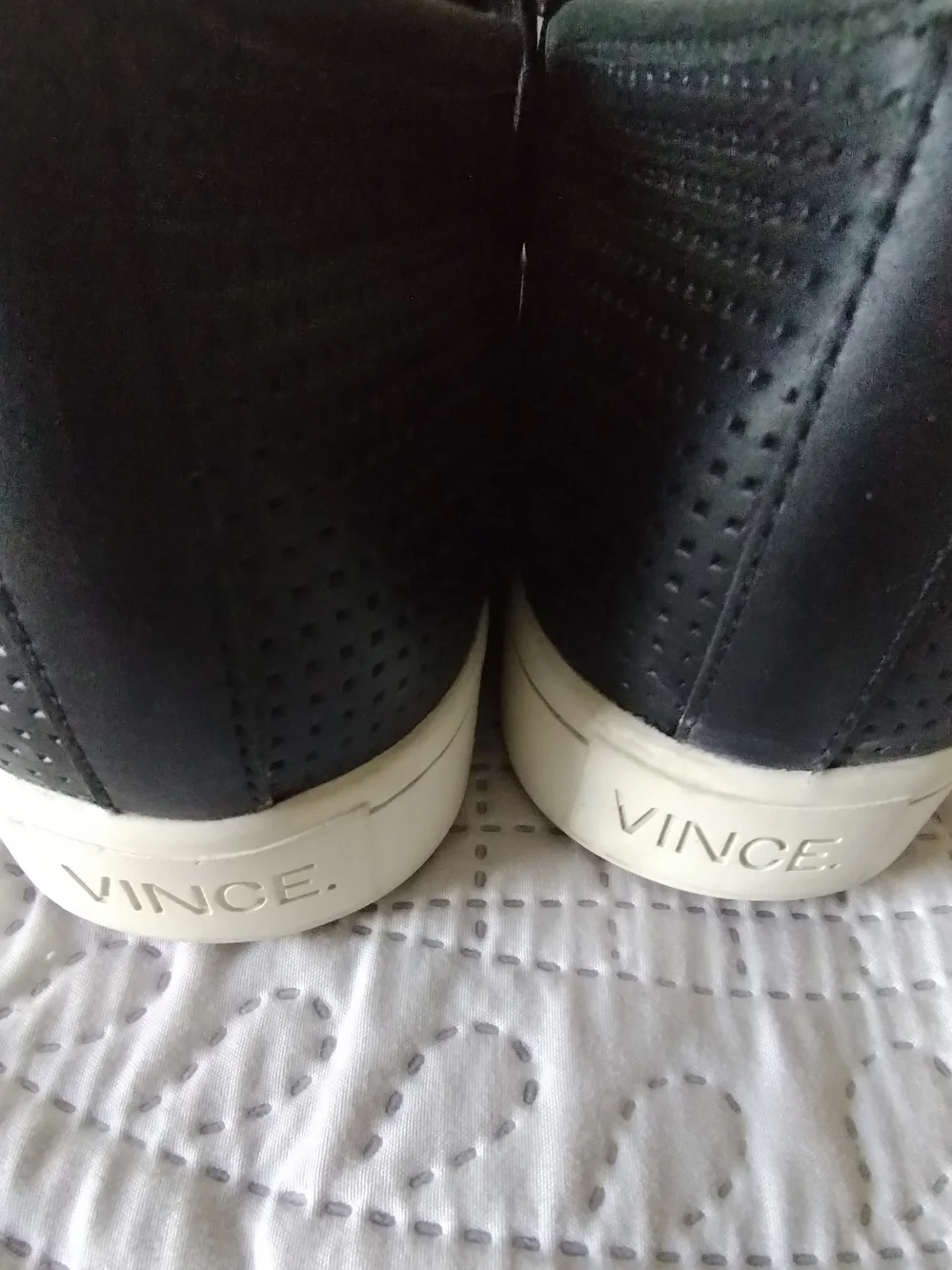 Vince Men's Black Perforated Slip-On Casual Shoes - Classic Comfort